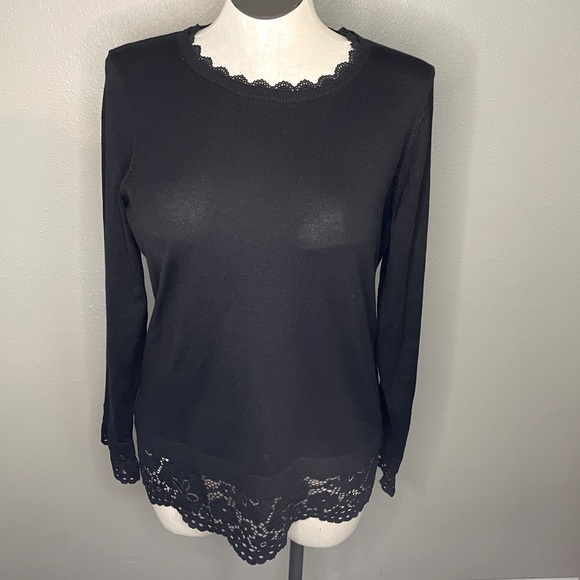 Adrianna Papell Sweaters Adrianna Papell Black Lace Sweater Poshmark